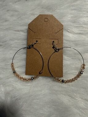 Maurices Round with Beaded Accent Dangling Earrings